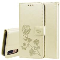 Rose reliëf horizontale Flip PU lederen draagtas voor Huawei P20 met houder & kaartsleuven & portemonnee (goud)