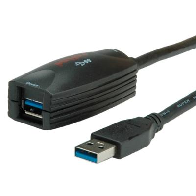 ROLINE USB 3.2 Gen 1 Actieve Repeater kabel, zwart, 5 m