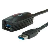 Roline USB-kabel USB 3.2 Gen1 (USB 3.0 / USB 3.1 Gen1) USB-A stekker, USB-A bus 5.00 m Zwart 12.04.1096