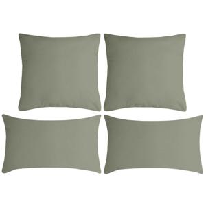Stof Textile sierkussen Nelson - 4x - groen - 2 formaten - polyester