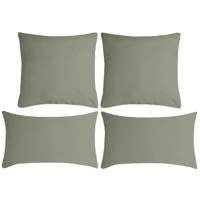 Stof Textile sierkussen Nelson - 4x - groen - 2 formaten - polyester