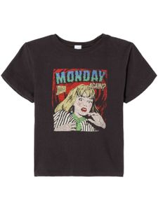RE/DONE t-shirt en coton Monday Again à graphique - Noir
