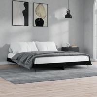 Bedframe bewerkt hout zwart 120x200 cm - thumbnail