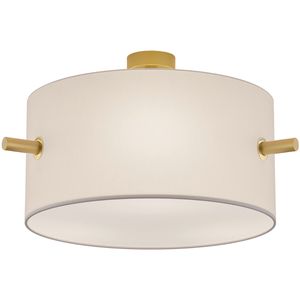 LED Plafondlamp - Plafondverlichting - Trion Coleno - E27 Fitting - Rond - Mat Goud - Aluminium