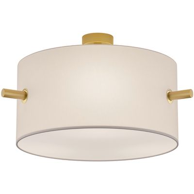 LED Plafondlamp - Plafondverlichting - Trion Coleno - E27 Fitting - Rond - Mat Goud - Aluminium
