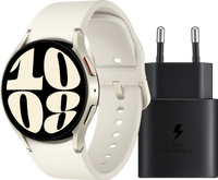 Samsung Galaxy Watch 6 Crème 40mm + Samsung Oplader - thumbnail