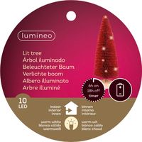 MicroLED boom d11h30 cm rood/wwt kerst - Lumineo