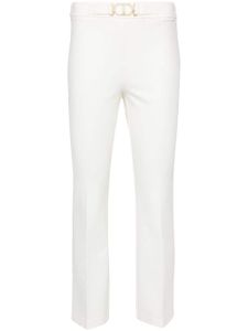 TWINSET pantalon droit à plaque logo - Blanc