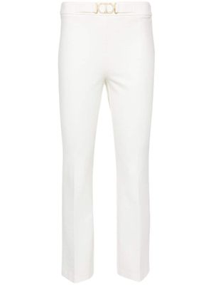 TWINSET pantalon droit à plaque logo - Blanc