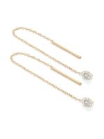 Monica Vinader boucles d'oreilles Threader en or 14ct serties de diamants