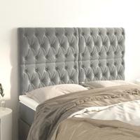 Hoofdborden 4 st 72x7x78/88 cm fluweel lichtgrijs