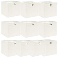 VidaXL Opbergboxen 10 st 32x32x32 cm stof wit