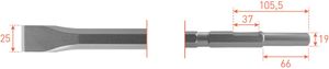 Rotec 6-kant Plattebeitel 25x600mm 6-kant ø21,0 / ø19x66 - 2154013