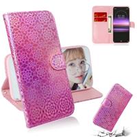 Voor Sony Xperia 1 effen kleur kleurrijke magnetische Buckle horizontale Flip PU lederen draagtas met houder & kaartsleuven & portemonnee & Lanyard (r