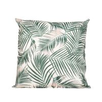 1x Bank/sier kussens met palm plant/bladeren print voor binnen en buiten 45 x 45 cm - thumbnail