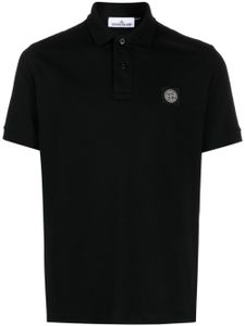 Stone Island polo en coton à patch Compass - Noir