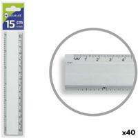 Liniaal Bismark Zilverkleurig Aluminium 15 cm (40 Stuks) Liniaal Bismark Zilverkleurig Aluminium 15 cm (40 Stuks)