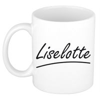 Naam cadeau mok / beker Liselotte met sierlijke letters 300 ml - thumbnail