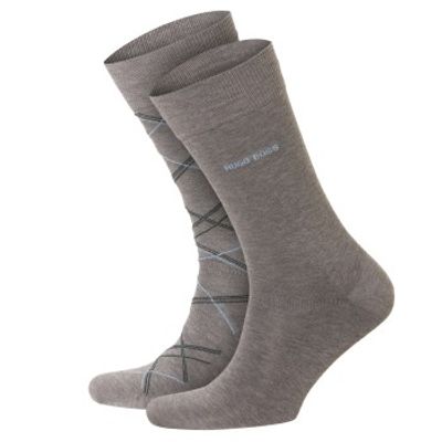 BOSS 2 stuks Check Cotton Sock * Actie *