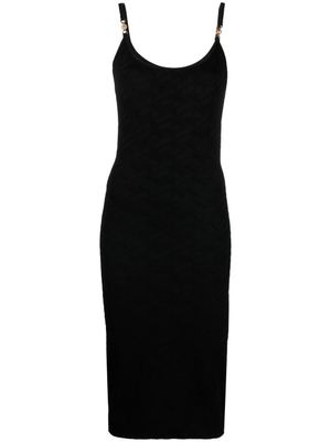 Versace robe La Greca à motif en jacquard - Noir