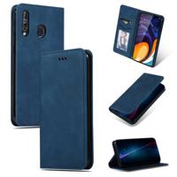 Retro huid voelen Business magnetische horizontale Flip lederen case voor Galaxy A60/M40 (marineblauw)