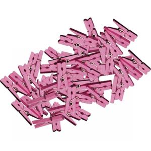 100x stuks mini knijpers roze - 2 cm - Geboorte meisje knijpertjes - Kaartje ophangen