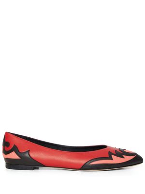Molly Goddard ballerines Miro en cuir - Rouge