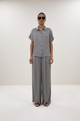 By-Bar Broek benji silky stripe | jet black