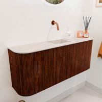 Toiletmeubel Mondiaz Joya Dlux | 103.2 cm | Meubelkleur Ruby | Faye wastafel Meli Wasbak Midden | Zonder kraangat(en)