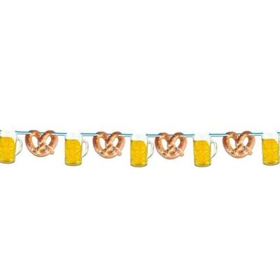 Oktoberfest thema feestslinger - bier en krakelingen - 10 meter - Feestartikelen/versieringen