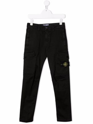 Stone Island Junior pantalon à poches cargo - Noir