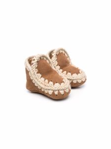 Mou Kids bottines Eskimo en peau retournée - Marron