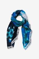 Zwart met blauwe sjaal met versleten effect - BLACK - U