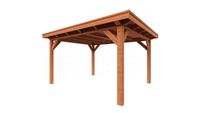 Tijdelijk 15% korting | Trendhout Buitenverblijf Florence 425x425 cm - Plat dak- Plat dak- Onbehandeld lariks Douglas hout- Trendhout