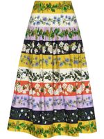 Oscar de la Renta botanical-print poplin skirt - Multicolore