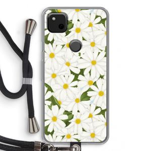 Summer Daisies: Pixel 4a Transparant Hoesje met koord