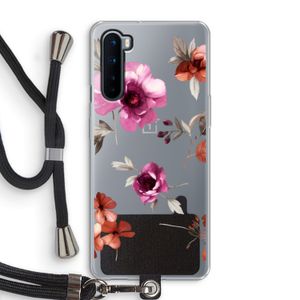 Geschilderde bloemen: OnePlus Nord Transparant Hoesje met koord