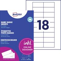Avery-Zweckform DPC6530A-10 Insteekplaatje naamplaatje 65 mm x 30 mm Wit