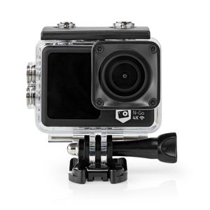 Nedis ACAM51BK Action Cam 4k@30fps 16 Mpixel Waterbestendig Tot: 30.0 M 90 Min Wi-fi App Beschikbaar Voor: Android™ / Ios Mounts Inbegrepen Zwart