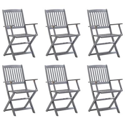 Tuinstoelen 6 st inklapbaar massief acaciahout