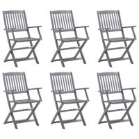 Tuinstoelen 6 st inklapbaar massief acaciahout
