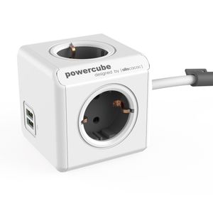 Allocacoc Powercube Extended USB 1.5m Grijs