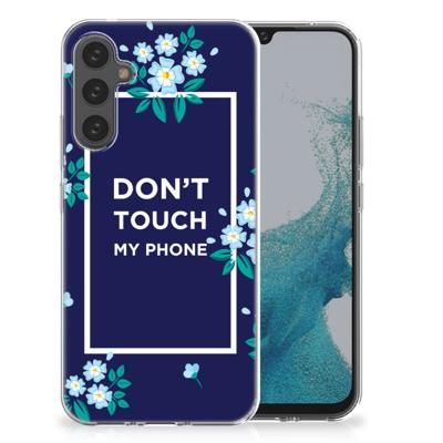 Samsung Galaxy A34 Silicone-hoesje Flowers Blue DTMP Samsung Galaxy A34 Silicone-hoesje Flowers Blue DTMP