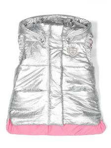 Monnalisa gilet matelassé à patch logo - Gris