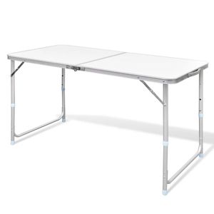 Campingtafel inklapbaar en verstelbaar in hoogte aluminium 120 x 60 cm