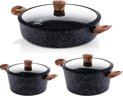 Westinghouse Pannenset Marble Wood - Braadpan ø 24, 28 cm & hapjespan ø 32 cm - inductie en alle andere warmtebronnen - 3 Delig