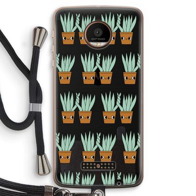Sansevieria: Motorola Moto Z Force Transparant Hoesje met koord