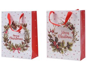 Giftbag papier l12b30h42 cm multi a2 kerst - Decoris