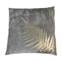 Sierkussen met print - 45x45 - Lichtgrijs|goud - Velvet