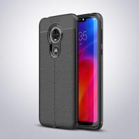 Litchi textuur TPU schokbestendig Case voor MOTO E6 (zwart)